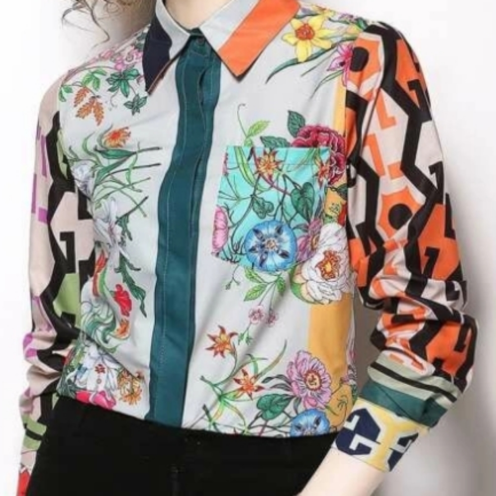 Floral button down size 10